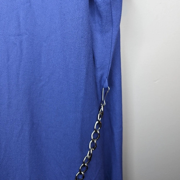 Vintage Two Piece Purple V Neck Maxi Dress Chain Back Colourful Maxi Vest 20W - Picture 12 of 13